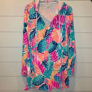 Lilly Pulitzer Rylie Cover Up Hoodie Dress Size M